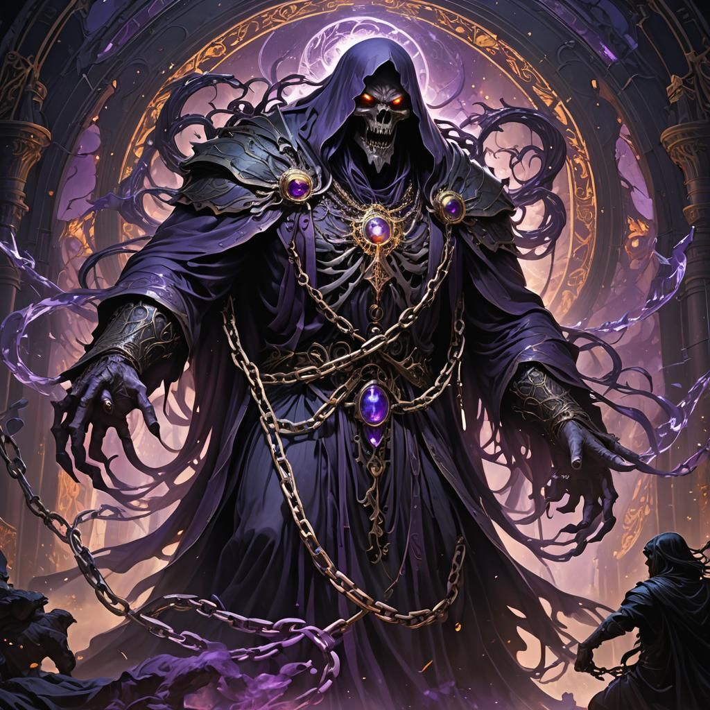 Colossal Ghost Entity Battle in Dark Fantasy Realm