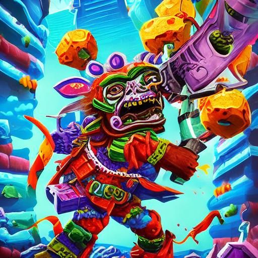 Candy Art Warrior Zombie in Candyland Style