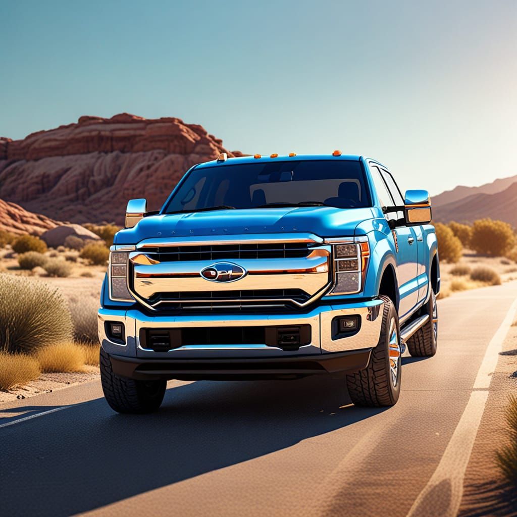 Modern Pickup Truck Captured in Daylight with Vibrant Colors