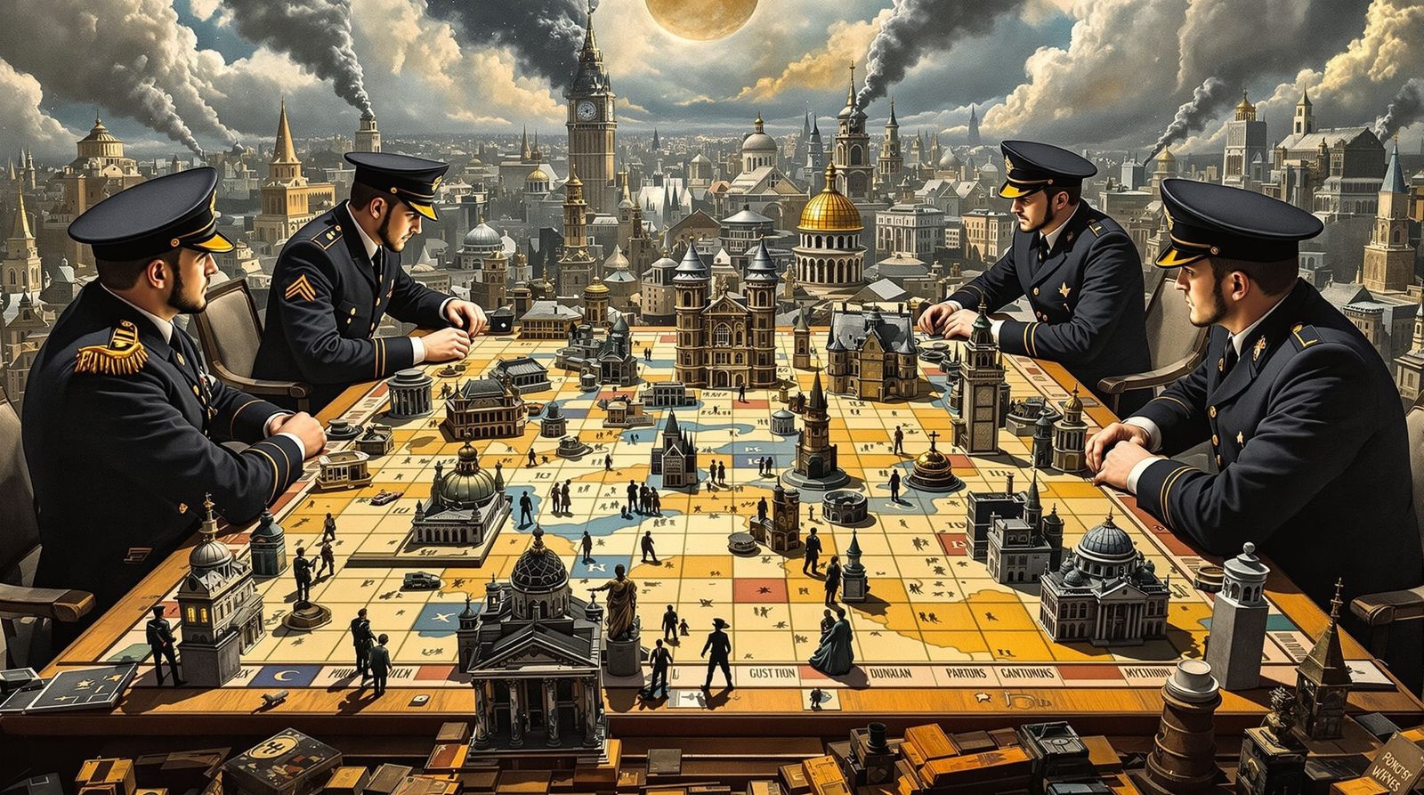 Surreal Risk Board Game with Military Players