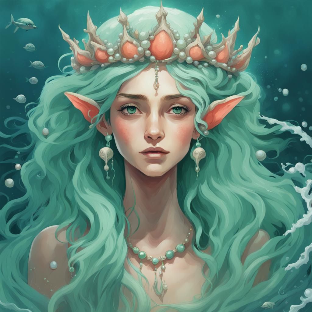 Calm Sea Elf with Coral Crown