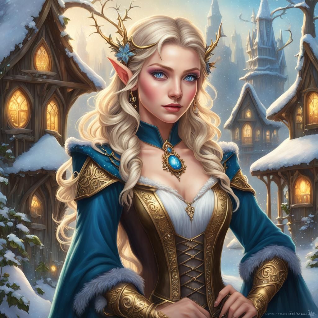 A Winter elf in a Forest