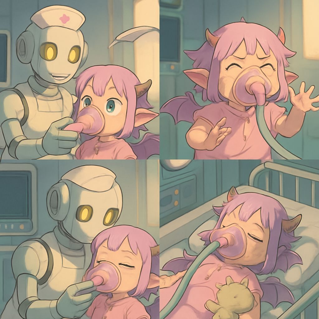 Dragon Girl Sedation: Anime-Style Pediatric Clinic Illustrat...