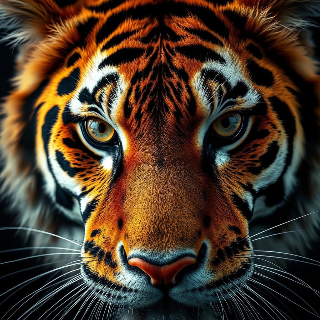 Majestic Tiger Eye in Hyperrealistic Close-Up