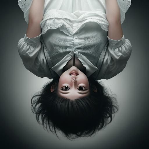 Eerie Upside Down Ghost Portrait