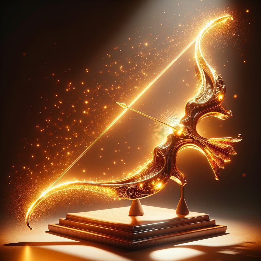 Glowing Golden Bow of Divine Power