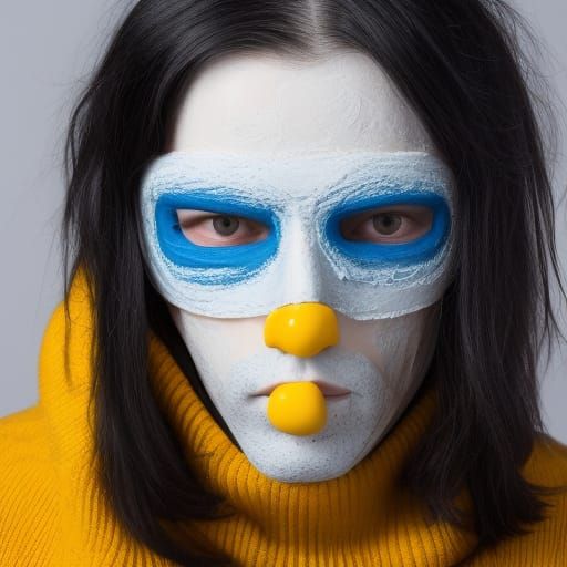 Portrait of Man with Mask in Professional Photography Style