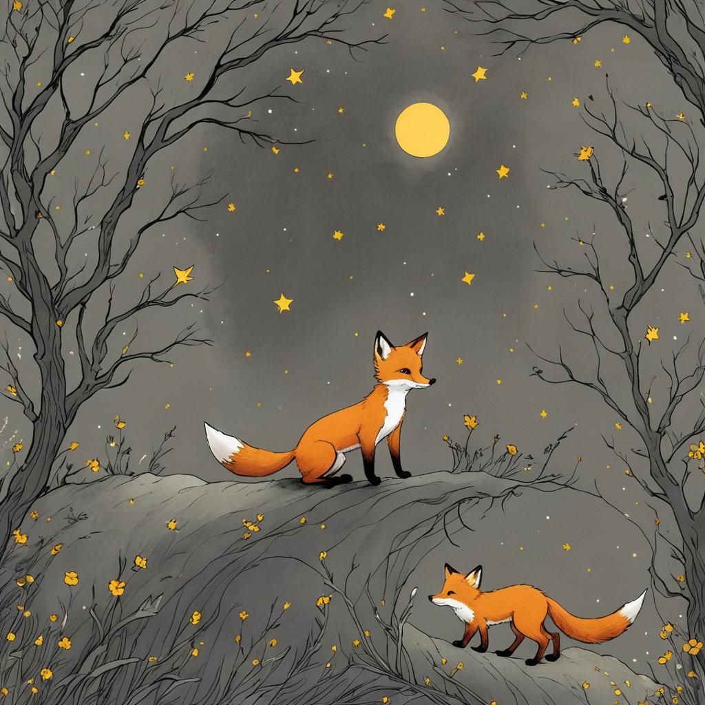 A Delicate Portrayal of The Little Prince and the Fox in Int...