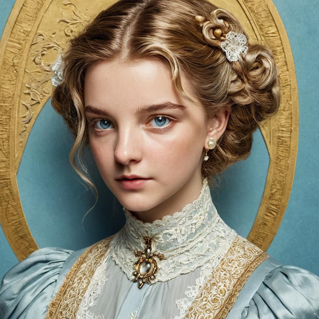 Regency Era Portrait in Pre-Raphaelite Style