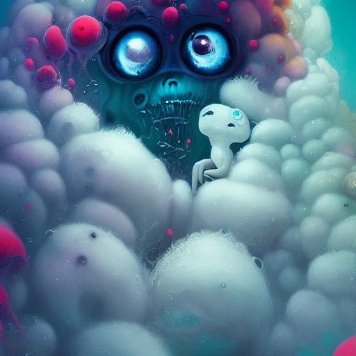 Cute Eldritch Monster in Dreamlike Horror Style