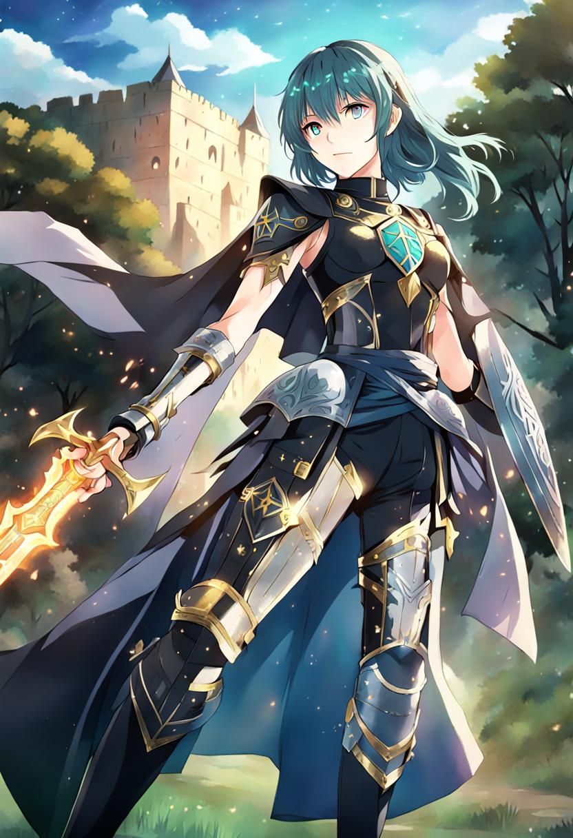 Byleth from Fire Emblem in Anime Style