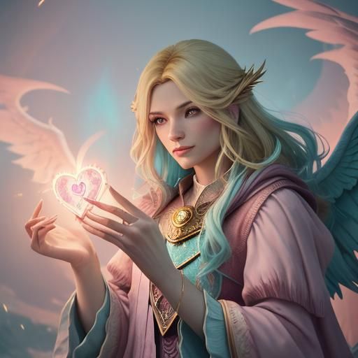 Love Phoenix Tarot Reader in Dreamlike Pastel Art