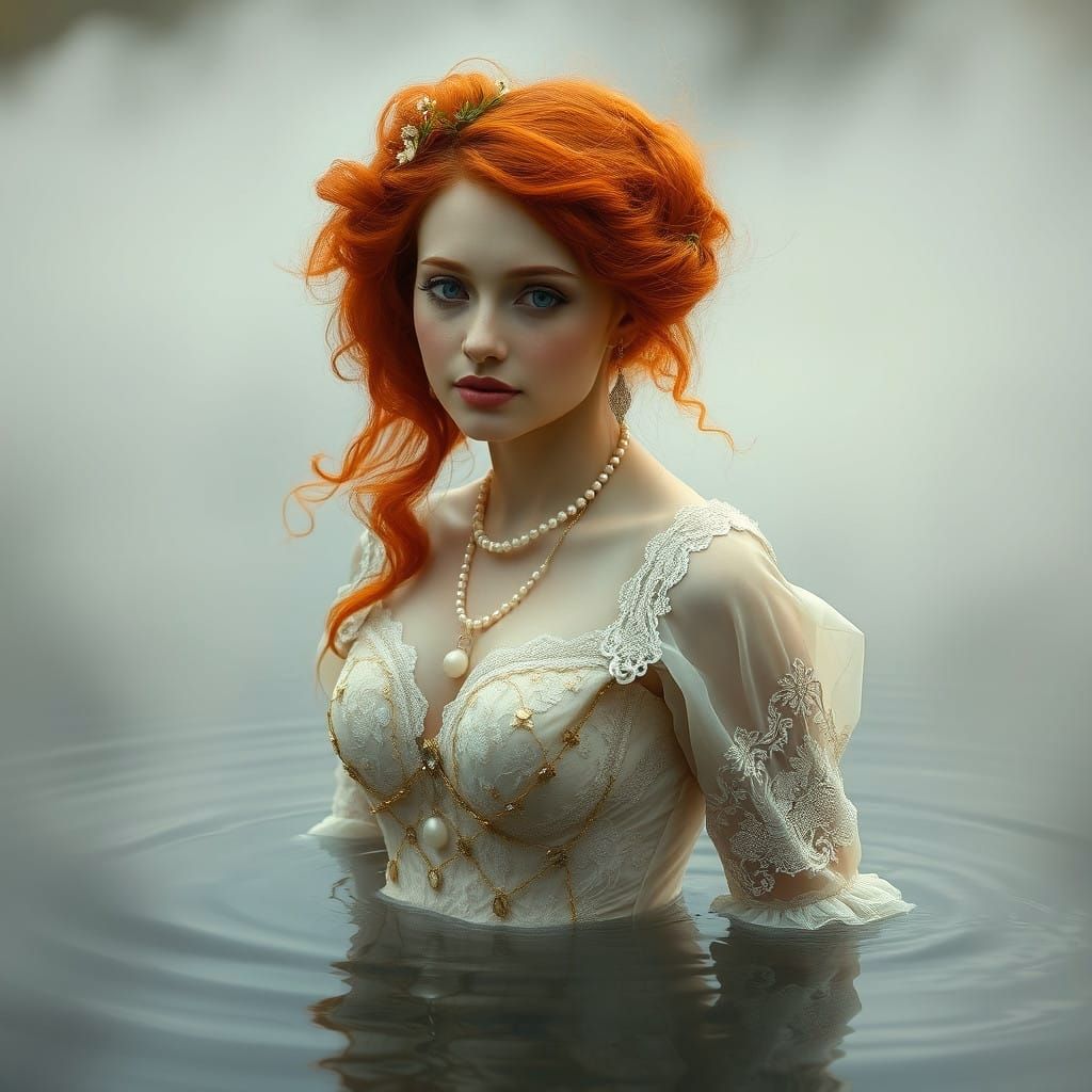 Ethereal Bride Rises from Mystical Waters in Pre-Raphaelite ...