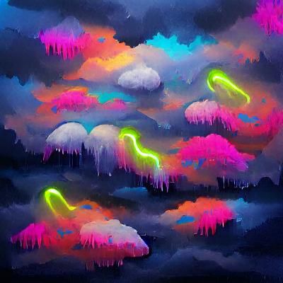 Neon-Lit Rain Clouds