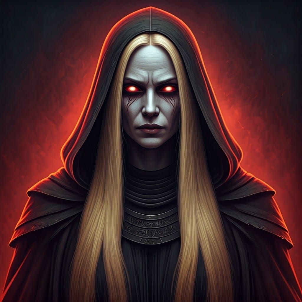 Dark Goddess Abeloth with Golden Hair and Eyes of Darkness i...