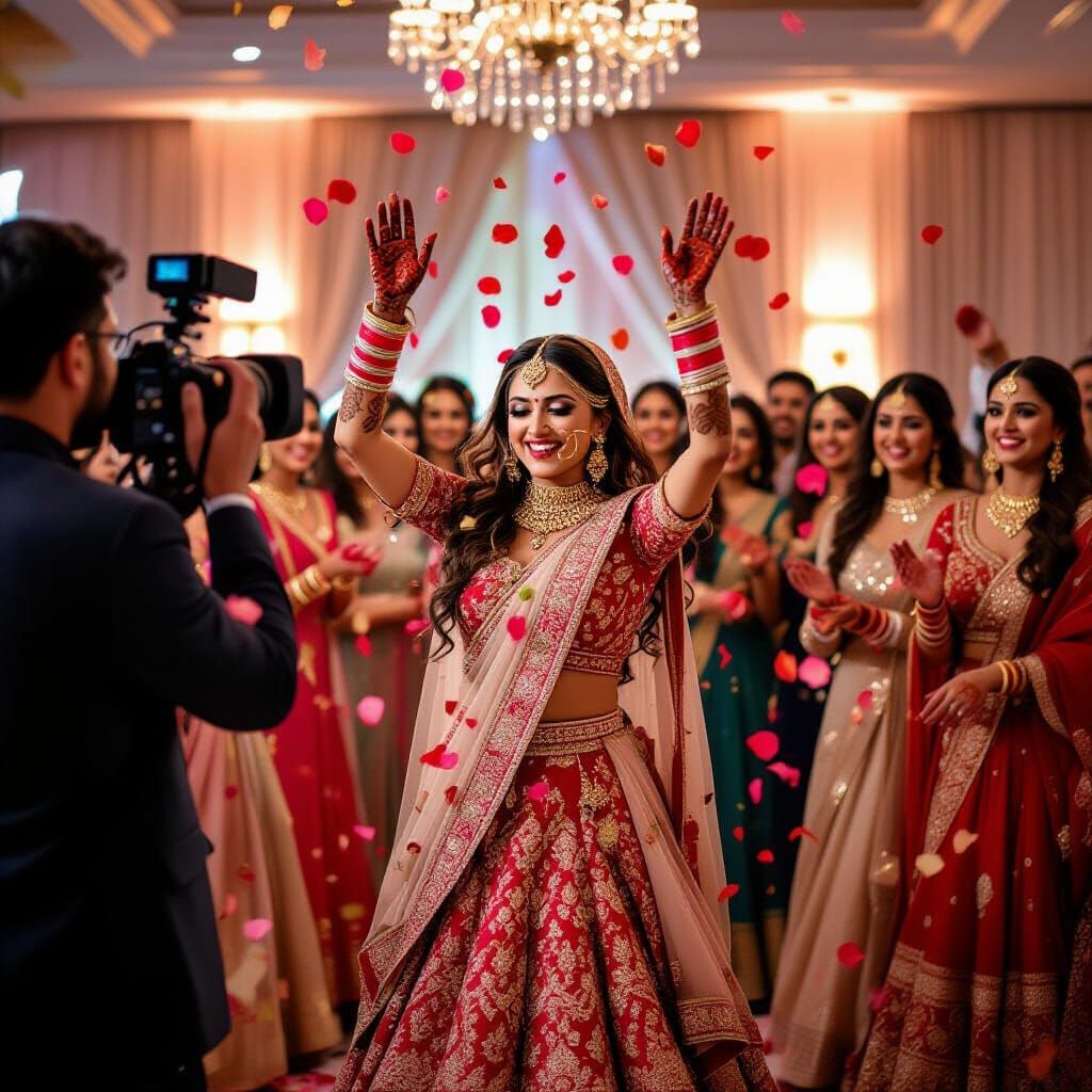 Vibrant Indian Wedding Celebration with Mehndi Dance
