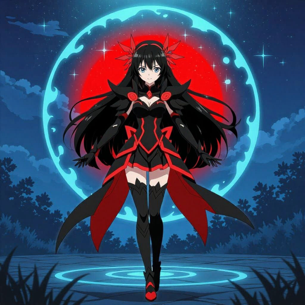 Anime Female Death Herald in Cel-Shaded Style