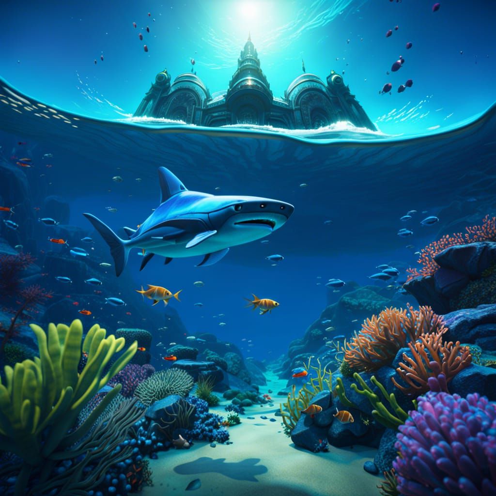 Hyperdetailed Prawnsuit Underwater in Subnautica Style