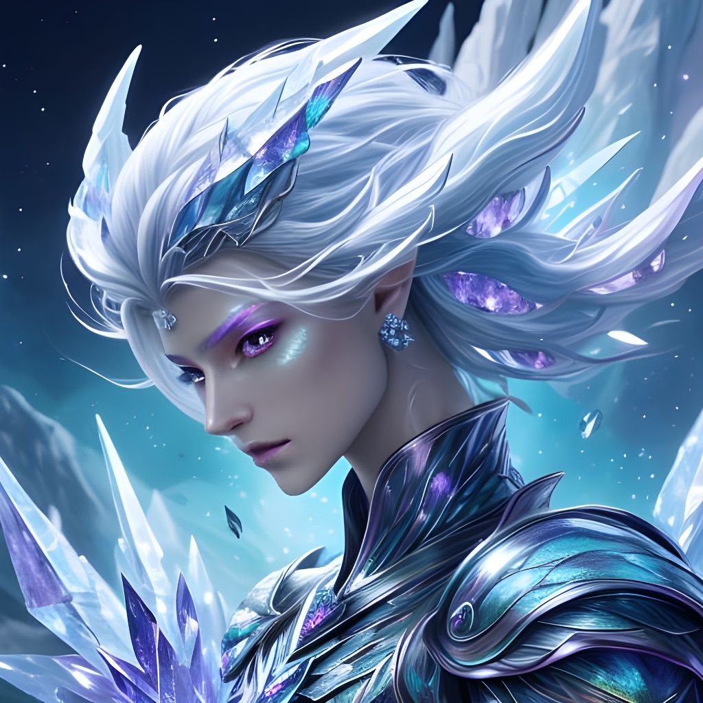 Crystal Dragon Shapeshifting into Human Form