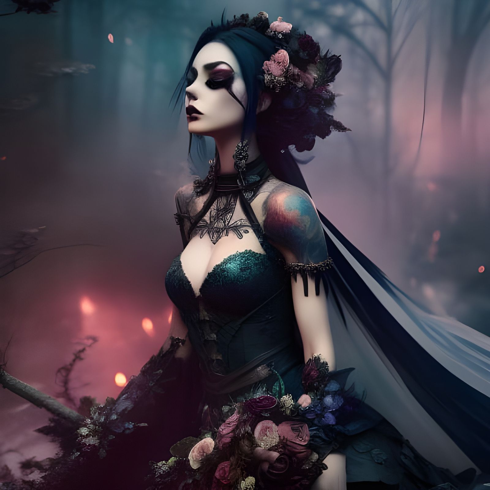 Gothic Bride in Borderland Fantasycore Style