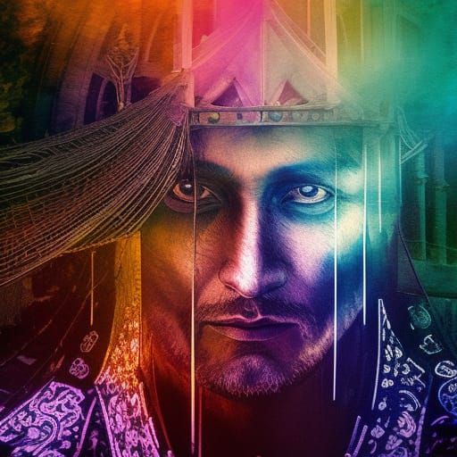 Medieval Knight and Sailing Ships in Watercolour