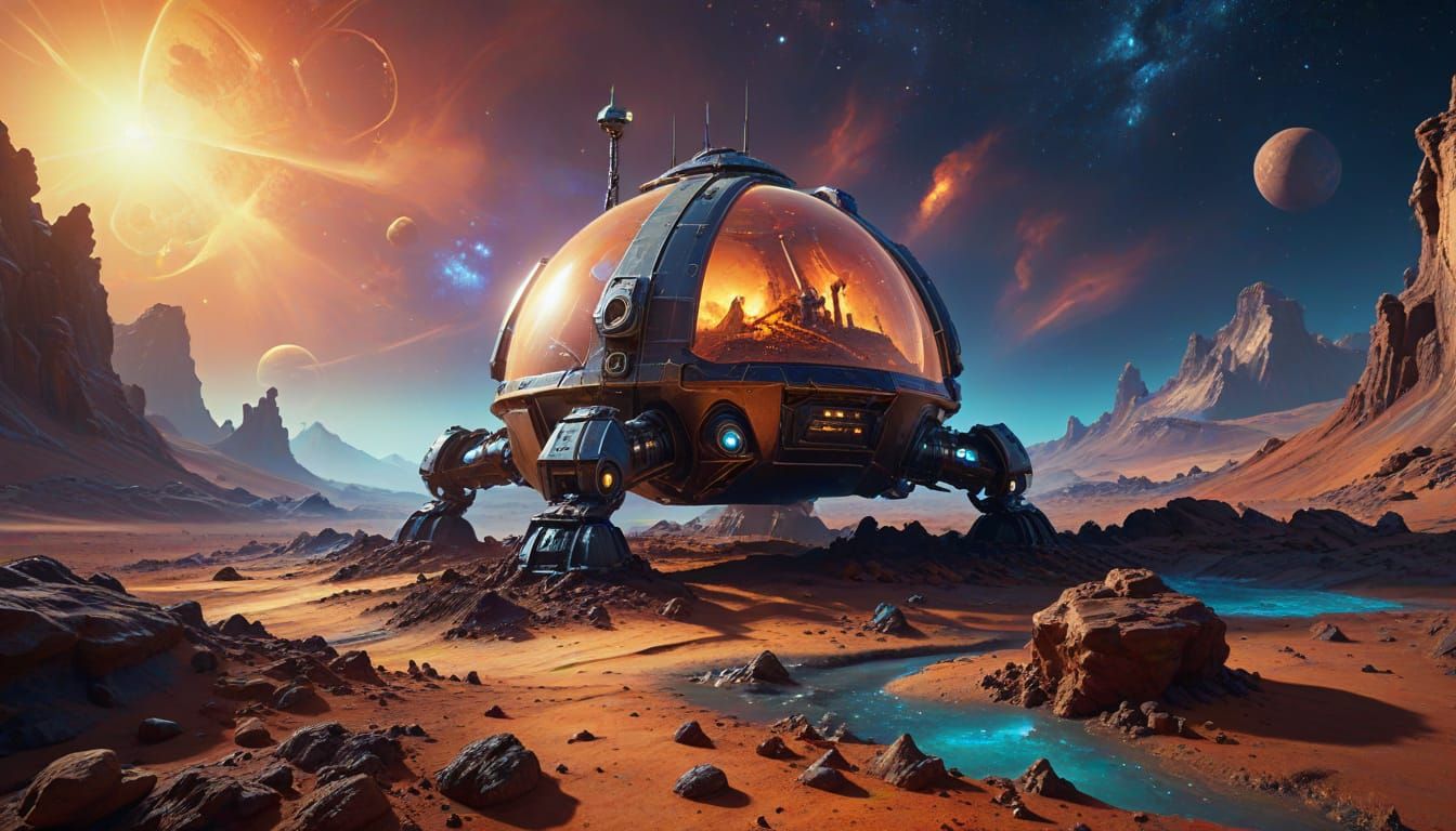 Surrealistic Mars Discovery in Hyper-Realistic Style