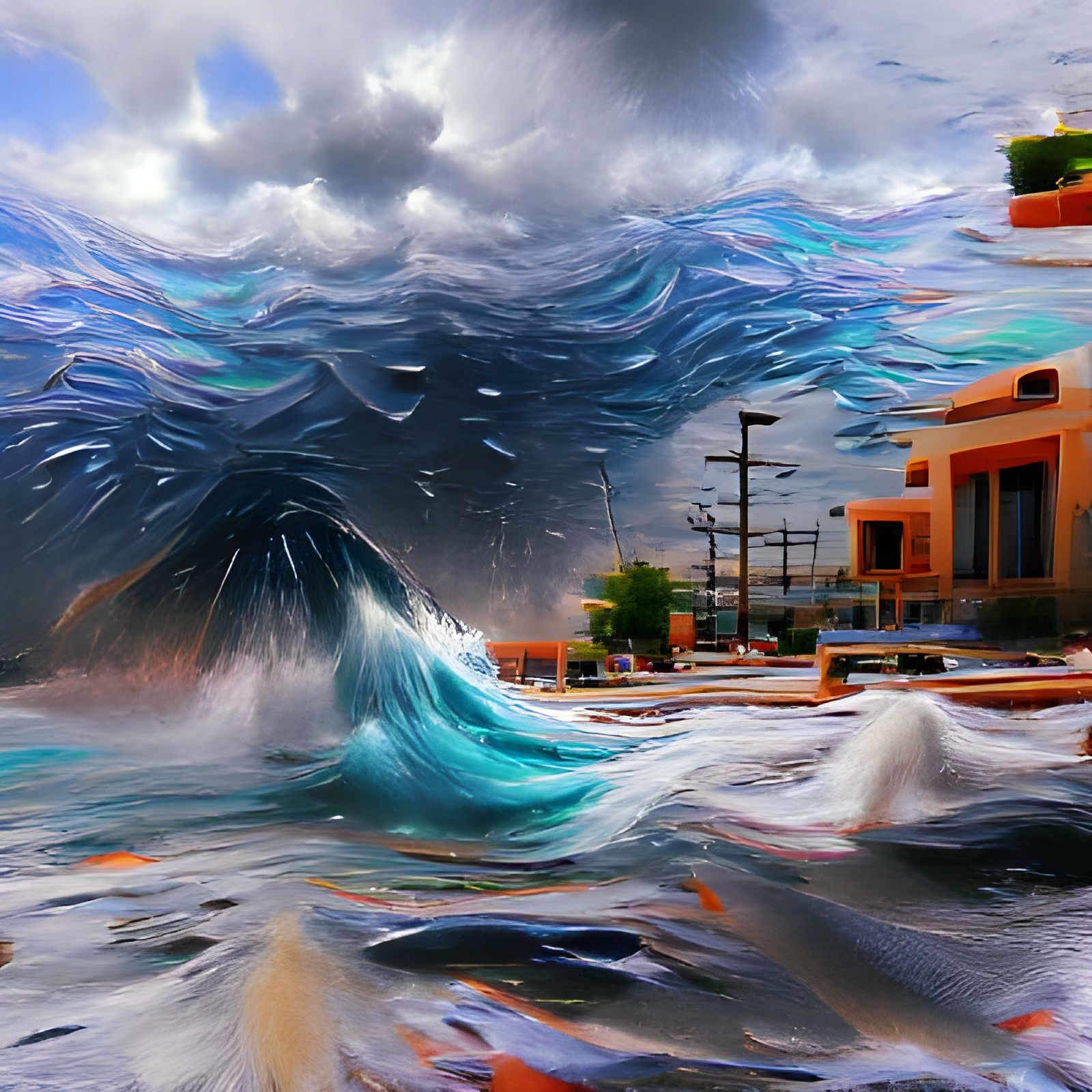 Photorealistic Ocean Storm at Sea