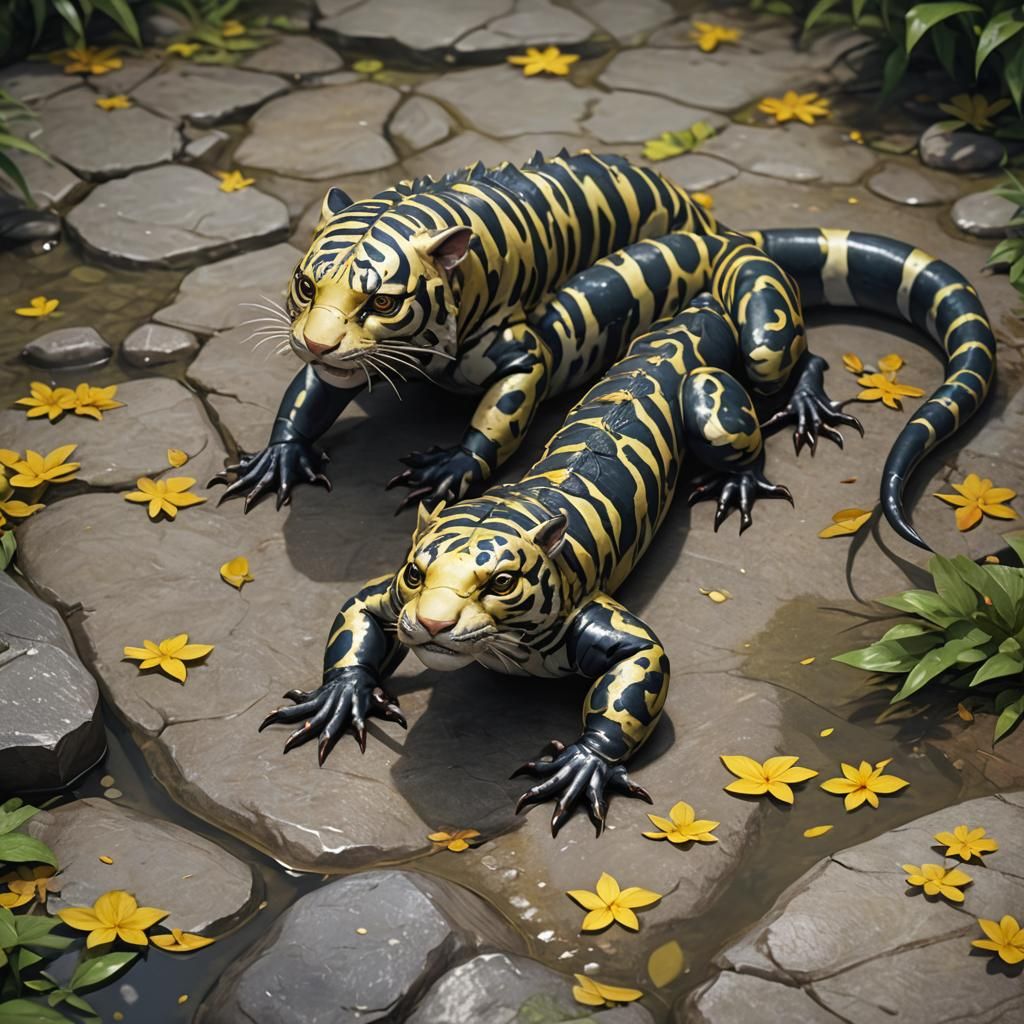 Anime Style Tiger Salamander Concept Art