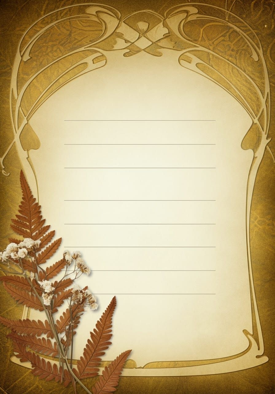 Elegant Art Nouveau-Inspired Writing Page