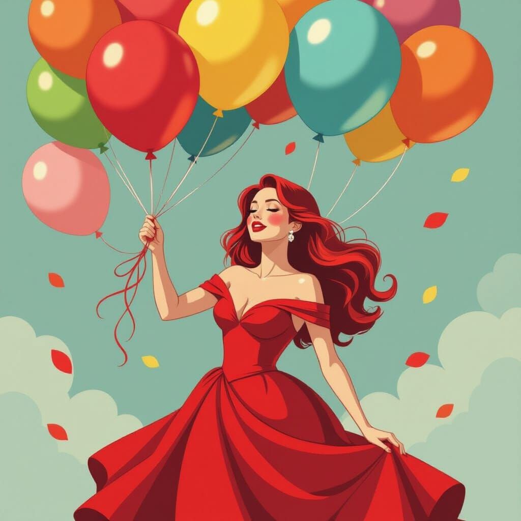 Scarlet Witch Reaching for a Party Balloon