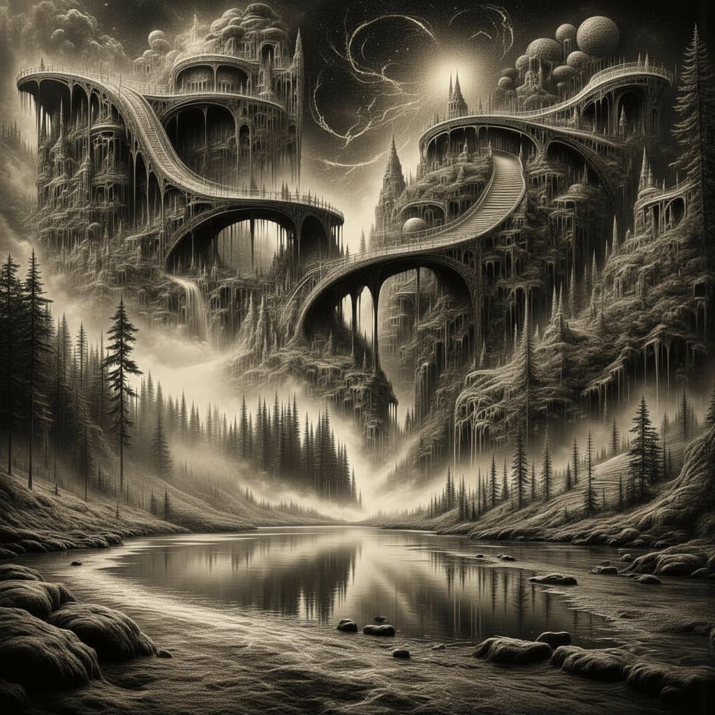 In silence, whispering winds