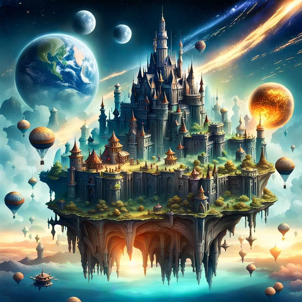 Fantastical Utopia Landscape in Detailed Matte Painting