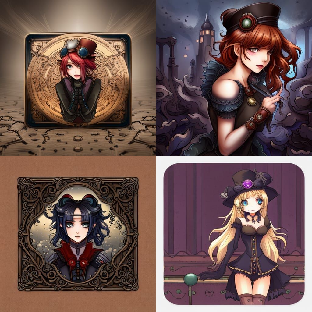 Dark Fantasy Victorian Steampunk Anime Sticker