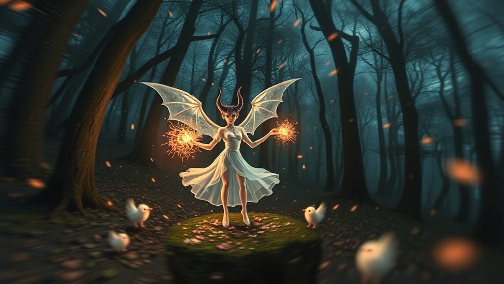 Ghostly Demon Dance in Ancient Woods, Anime Style