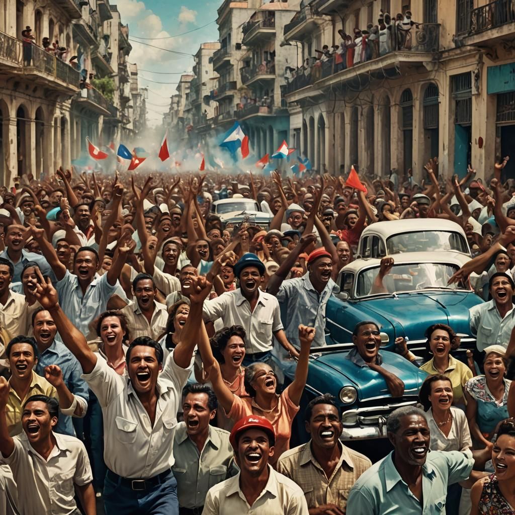Havana Celebrates Freedom: A Vibrant Matte Painting