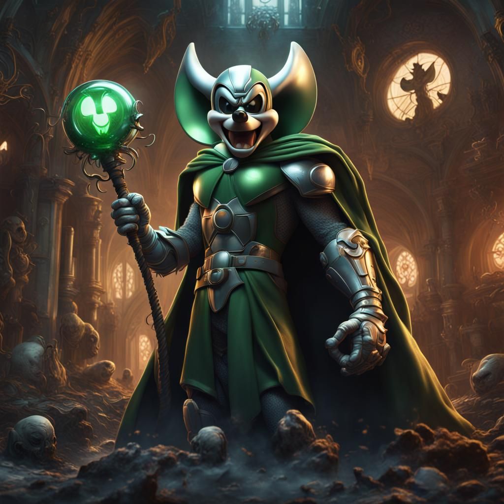 Mickey Mouse as Doctor Doom: Fantasy Concept Art