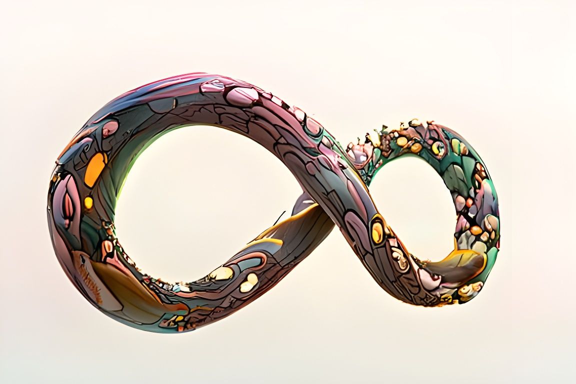 Colorful Mobius Strip in Cell-Shaded Digital Art