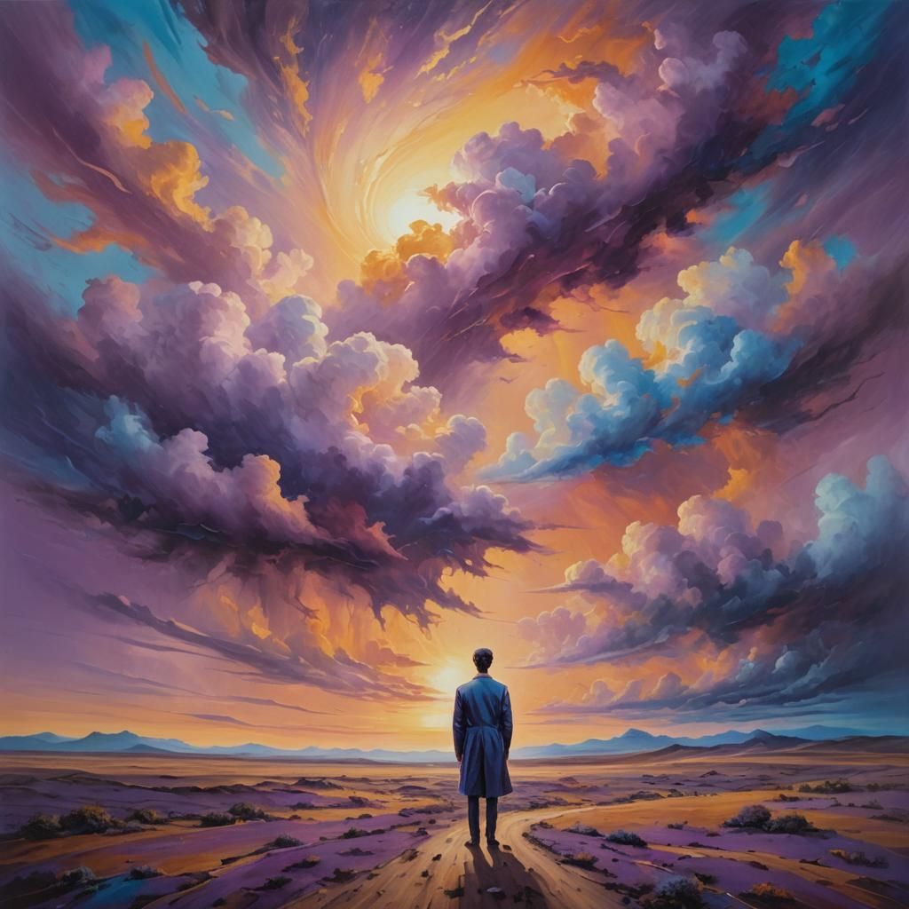 Surreal Portrait in Oil Painting Style