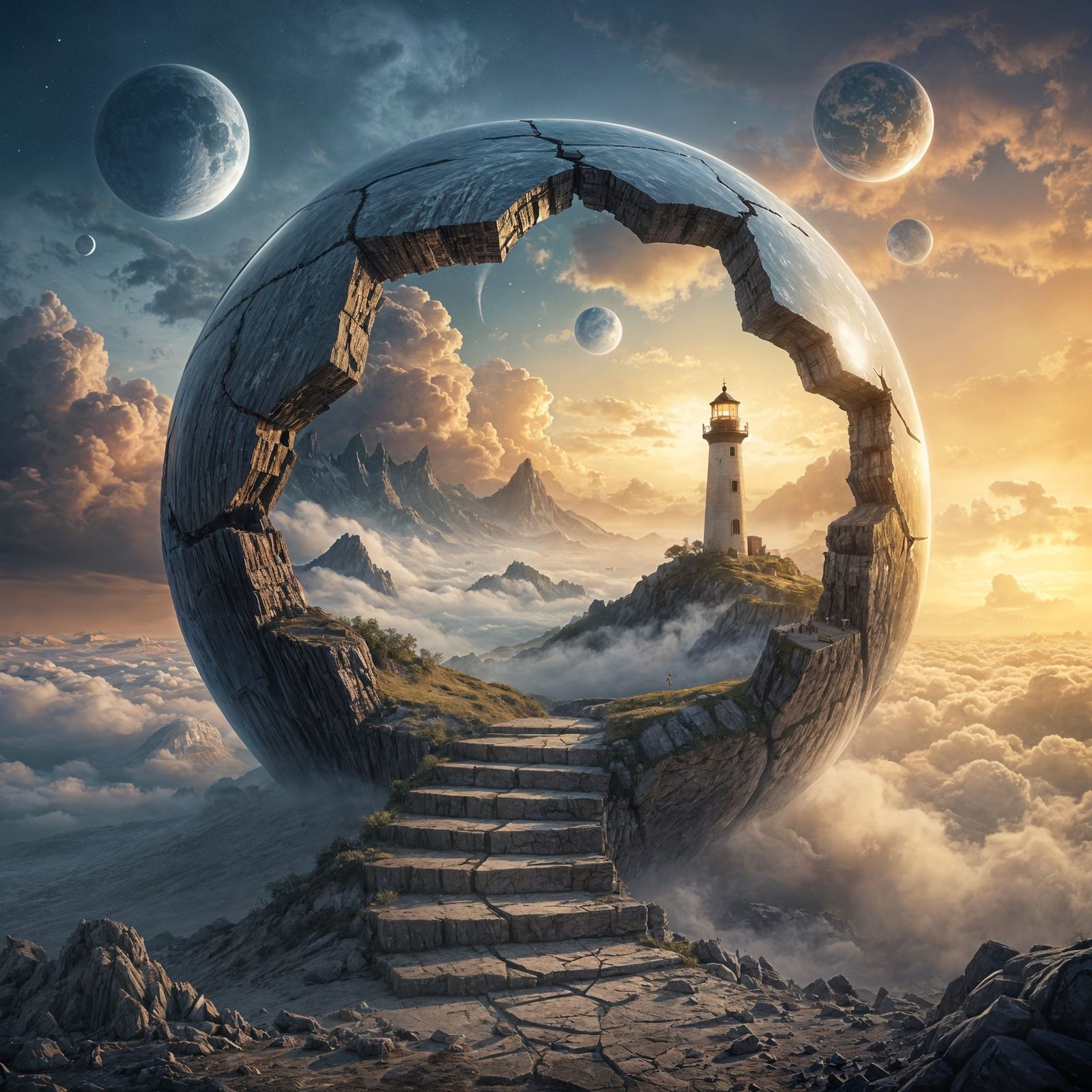 Surreal Glass Sphere Reveals Fantasy World