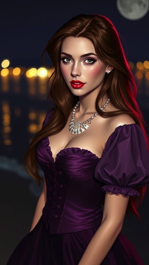 Vanessa the Little Mermaid by Moonlight