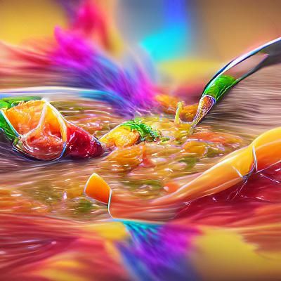 Colorful 8K Artwork: Spitting into Soup