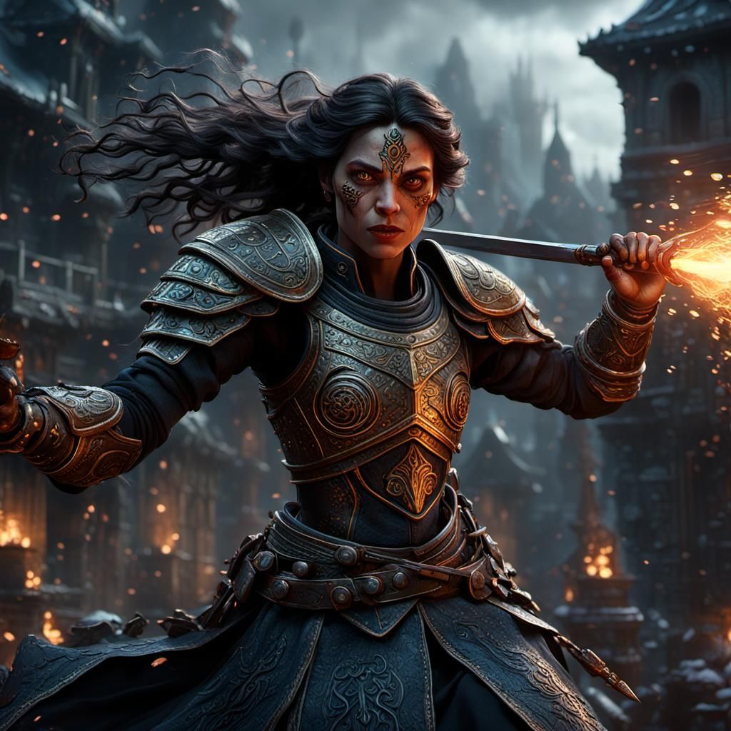 European Warrior Battles Rakion Soldiers: Matte Painting