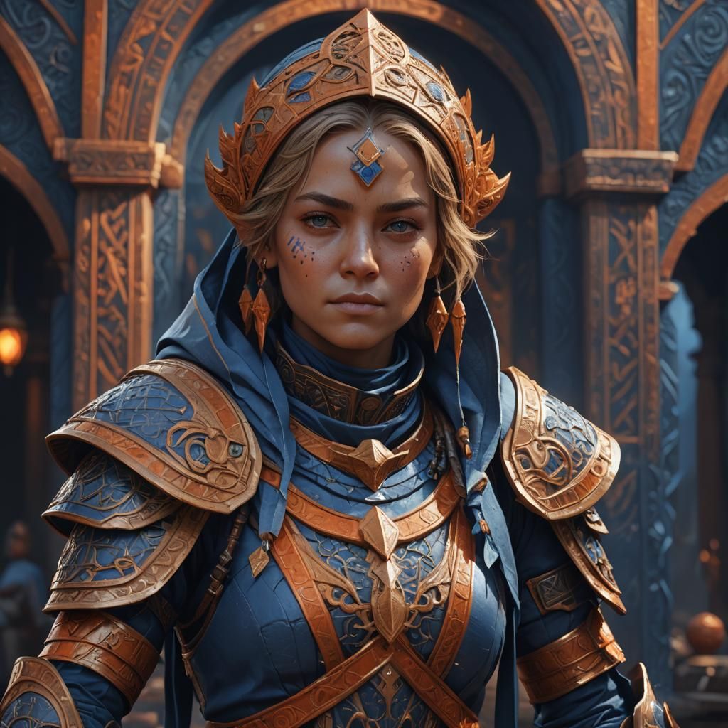 Fremen Female in Traditional Suit: Low-Poly 3D Art