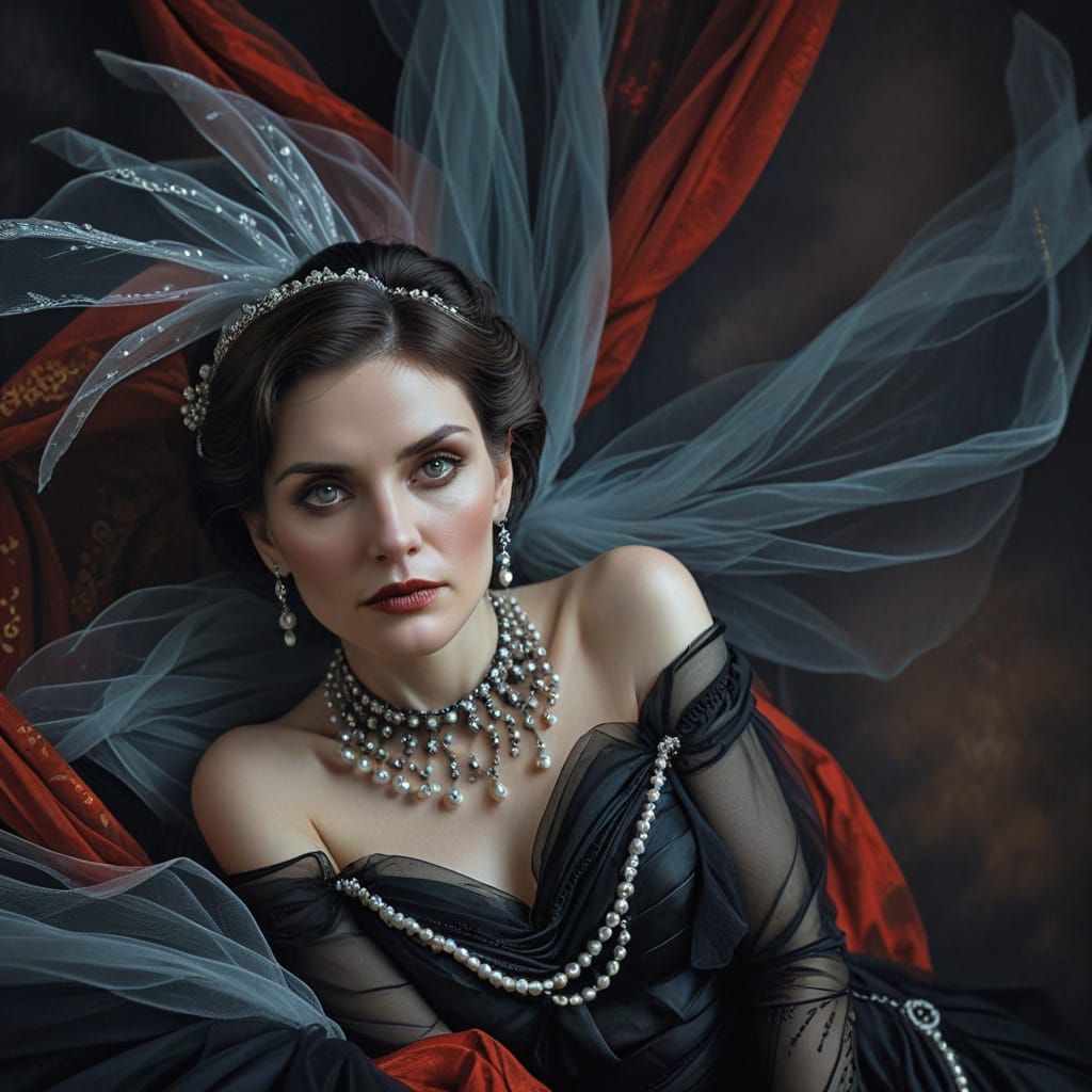 A Contemplative Woman in a Dark, Romantic Aesthetic