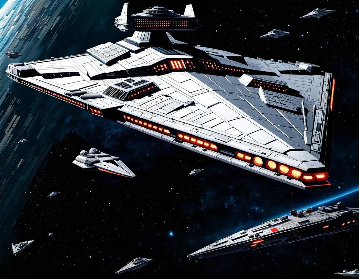 Imperial Star Destroyer in Space: Detailed Digital Art
