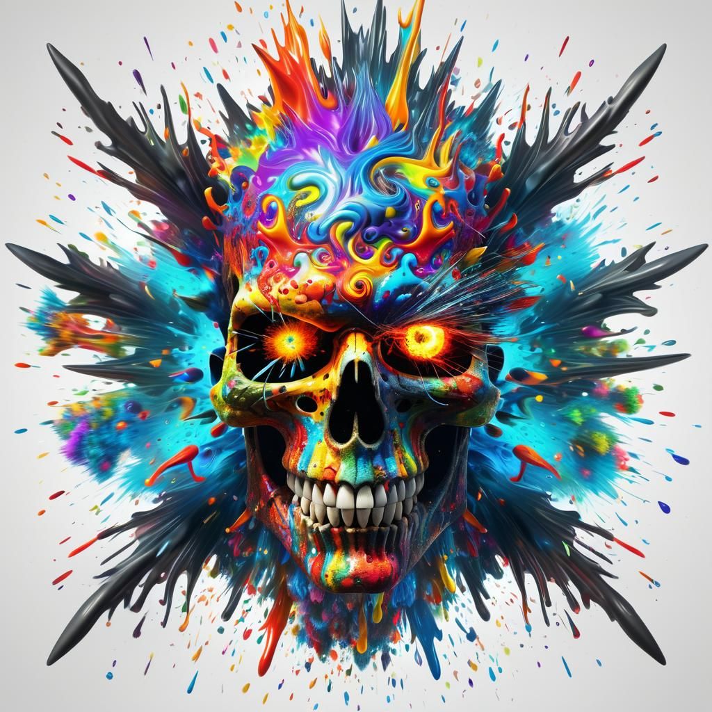 Fiery Pirate Portrait in Abstract Expressionist Style