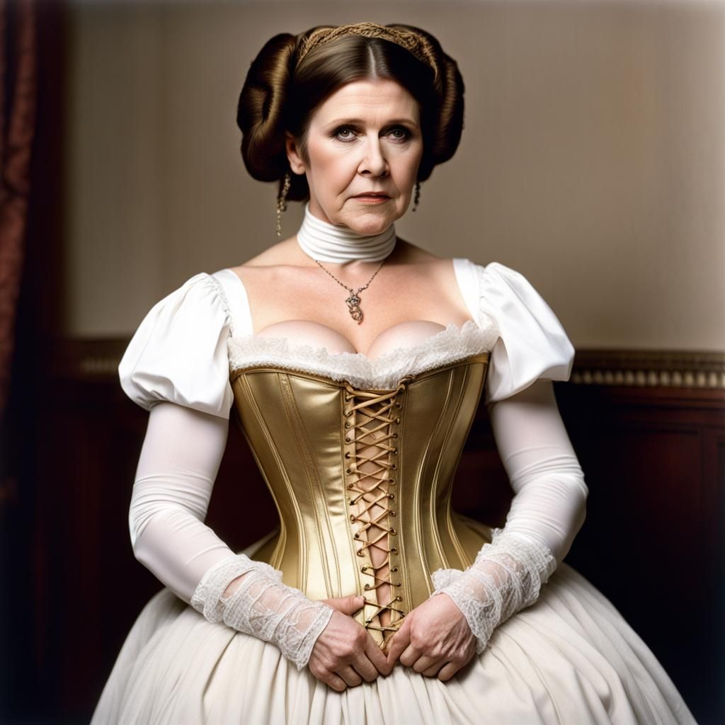 Carrie Fisher as Steampunk Victorian Maid