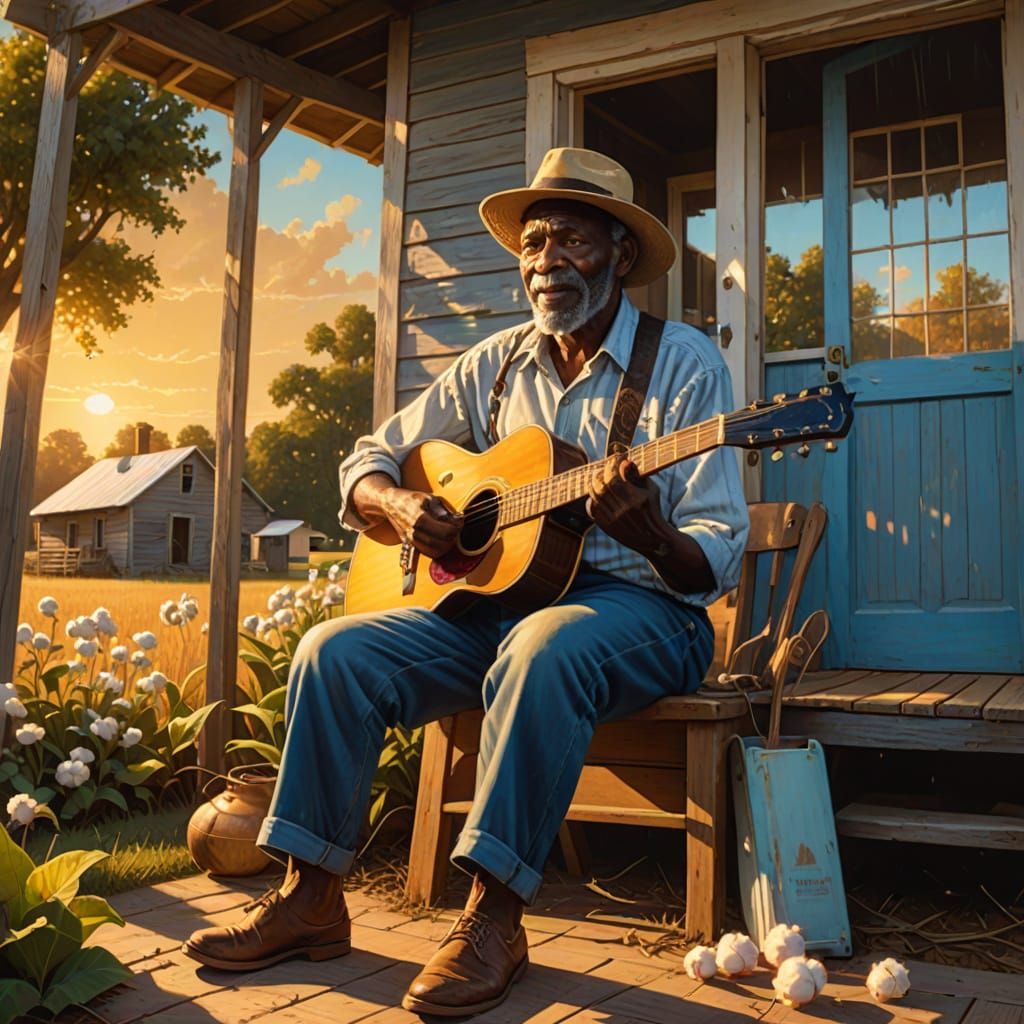 Mississippi Delta Blues: Golden Hour Guitar Serenade