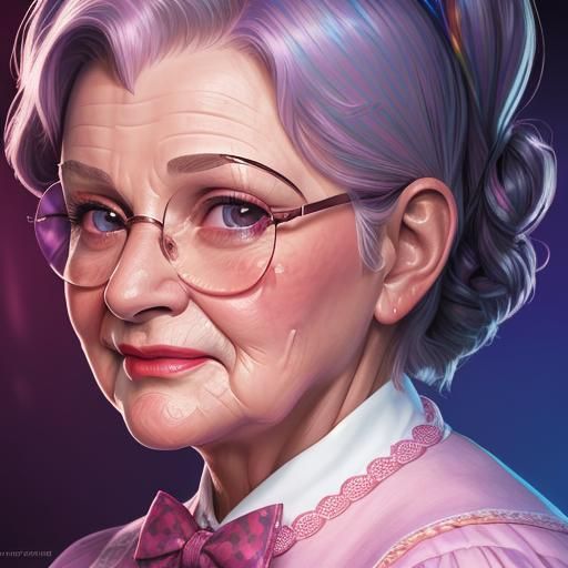 Hyperrealistic Portrait of Mrs. Doubtfire Sparkle