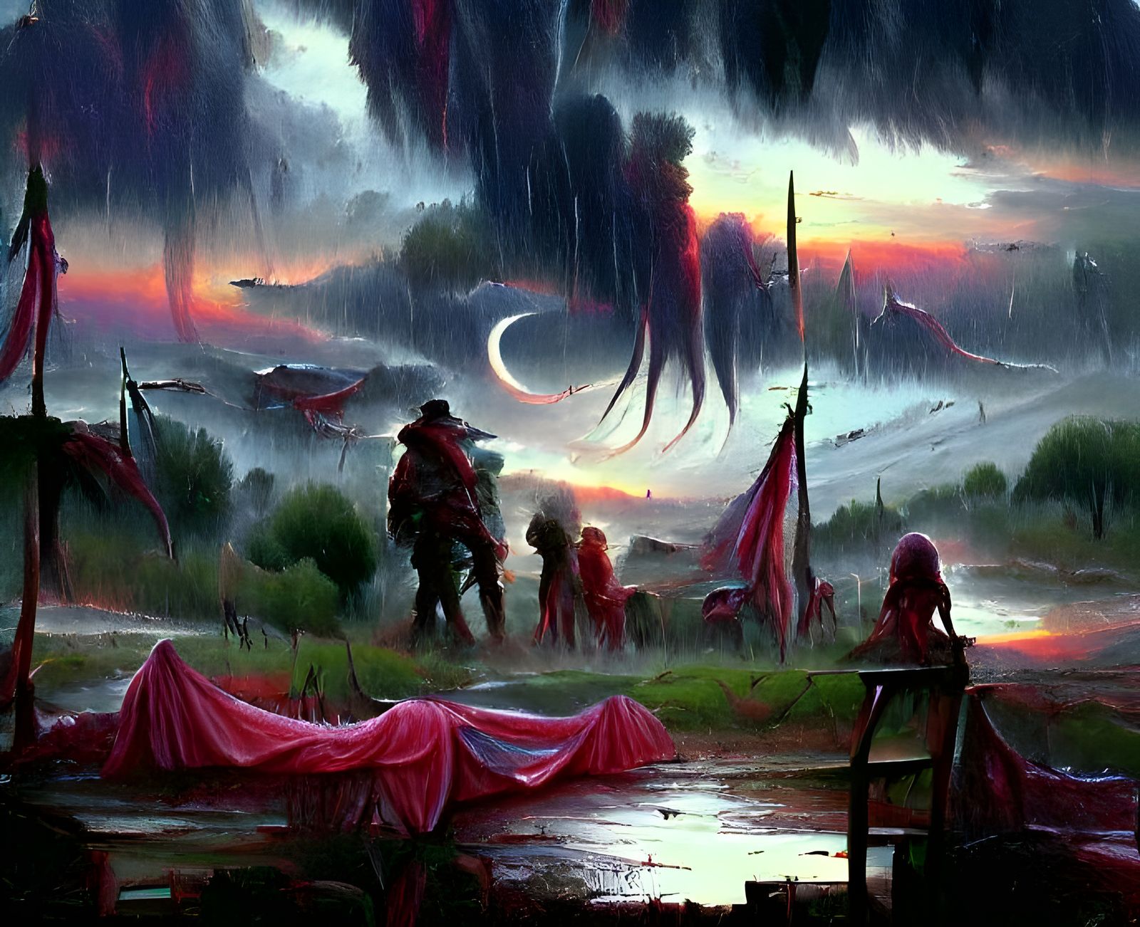 Spartan Army vs. Eldritch Monsters in Dark Fantasy